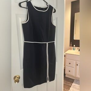Ann Taylor Navy Dress with White Trim